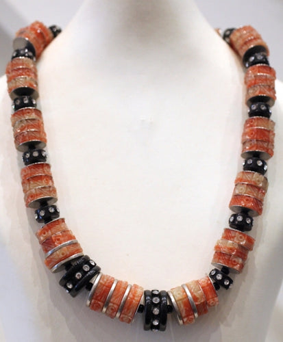 Vintage Carved Galalith Necklace