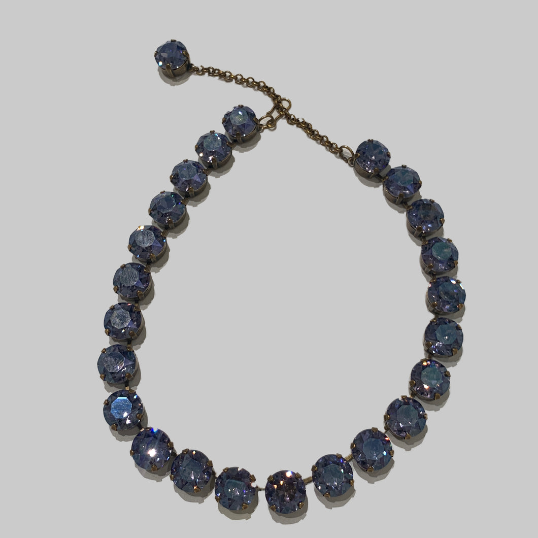 Harlequin Market Large Austrian Crystal Accent Necklace -Tanzanite