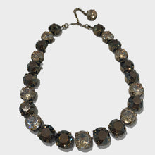 Load image into Gallery viewer, Harlequin Market X-Large Austrian Crystal Accent Necklace -Smokey Quartz &amp; Golden Shadow Mix