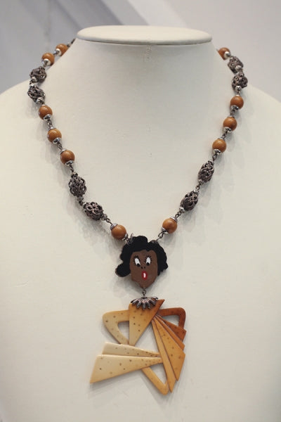 Vintage Dancing Girl Necklace