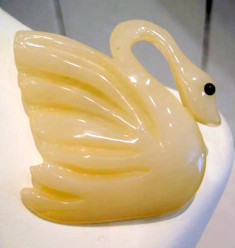 Laroge Bakelite Swan Brooch