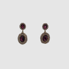 Load image into Gallery viewer, Double Drop Clear &amp; Amethyst Crystal Earrings (Clear)