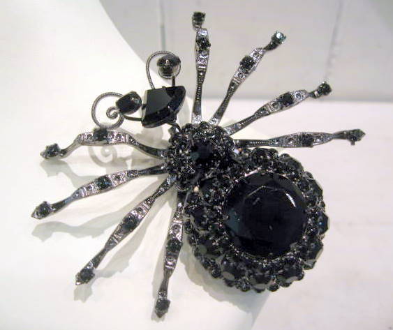 Harlequin Market Black Spider Brooch