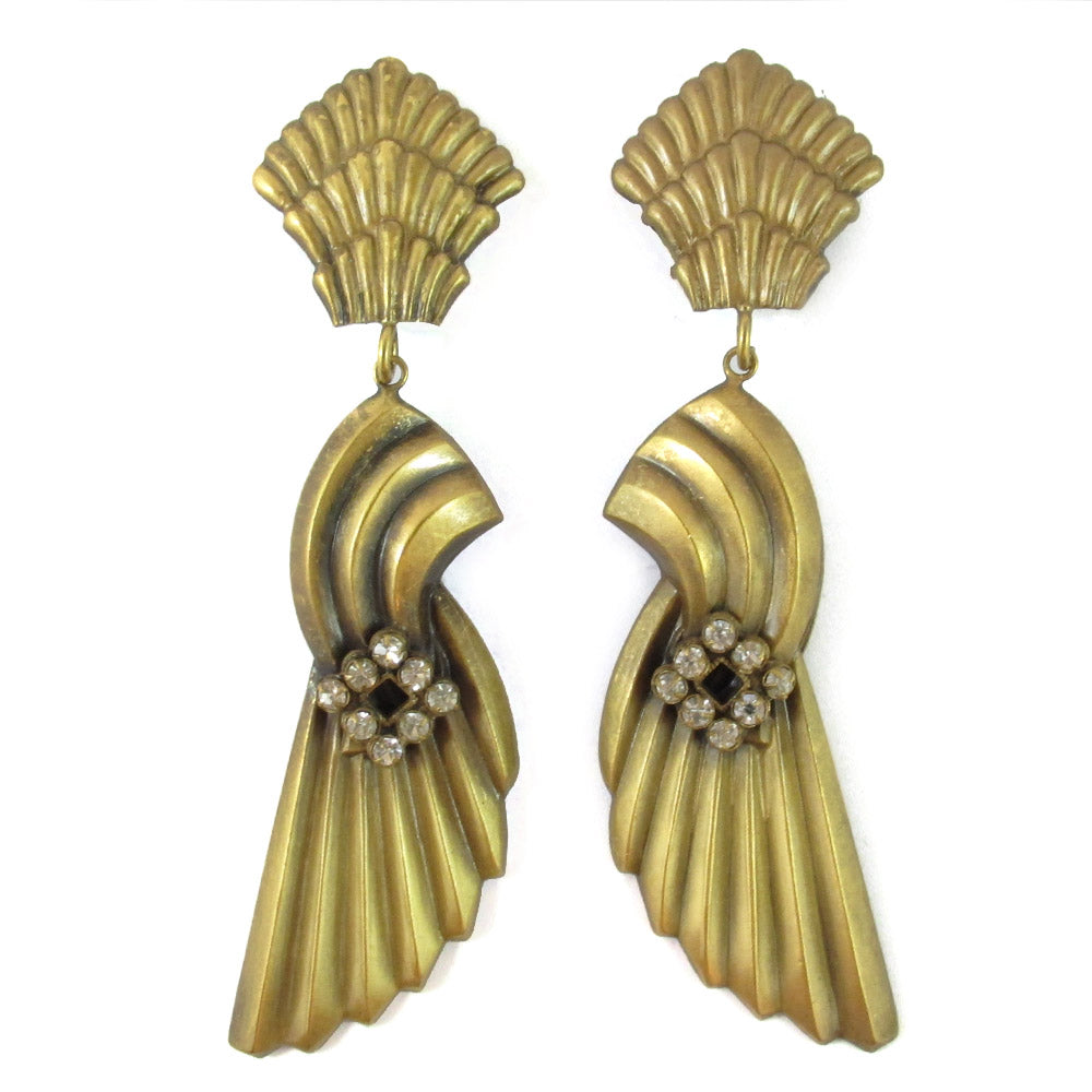 Joseff of Hollywood Wings of Victory earrings c. 1940 - (Clip-On Earrings)