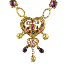 Load image into Gallery viewer, Christian Lacroix Vintage Dainty Heart Multi Gold Tone Bell Necklace c.1980s - Harlequin Market