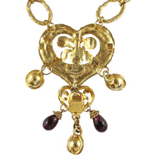 Load image into Gallery viewer, Christian Lacroix Vintage Dainty Heart Multi Gold Tone Bell Necklace c.1980s - Harlequin Market