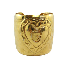 Load image into Gallery viewer, Christian Lacroix Vintage Polished Gold Cuff Signed &quot;CL&quot; c.1980s - Harlequin Market