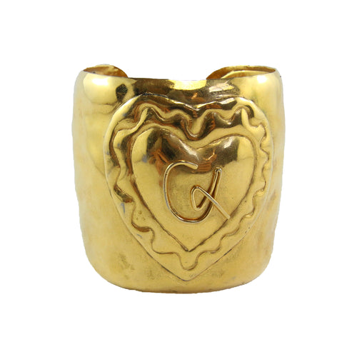 Christian Lacroix Vintage Polished Gold Cuff Signed 
