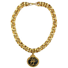 Load image into Gallery viewer, Vintage Karl Lagerfeld Chunky Gold Tone Chain &amp; Medallion Pendant c.1990s