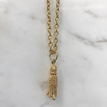 Load image into Gallery viewer, 18kt Gold Plated Layering Chain Necklace With Vintage Tassel Pendant - Harlequin Market