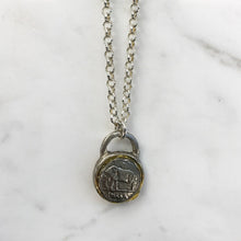 Load image into Gallery viewer, Pewter Plated Layering Chain Necklace With Vintage Coin Pendant