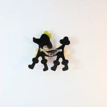 Load image into Gallery viewer, Lea Stein Signed Poodle Brooch Pin - Red &amp; Green With Cream &amp; Orange Flowers