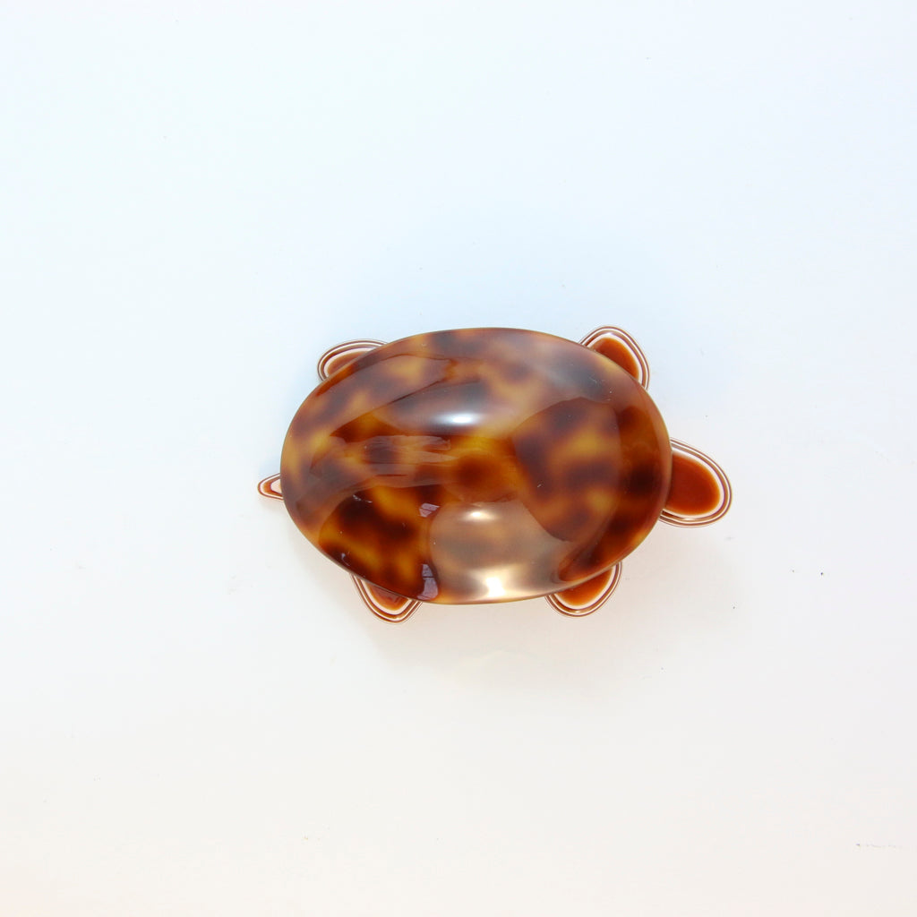 Lea Stein 'Tortue' Tortoise Brooch Pin - Tortoiseshell