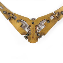 Load image into Gallery viewer, Vintage Signed &#39;McClelland Barclay&#39; Art Deco Design Faceted Yellow Citrine Accent Rhinestone Necklace c. 1930