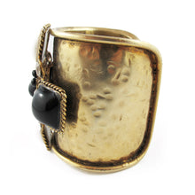 Load image into Gallery viewer, Pate-de-verre (Hand-poured-glass) and crystal cross design cuff