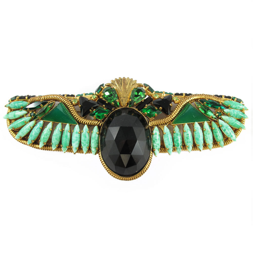 Signed 'Hanna Bernhard' Egyptian Revival Scarab Brooch