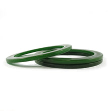 Load image into Gallery viewer, Vintage Flat Edge Bakelite Spacer Bangles c.1950&#39;s - Emerald Green