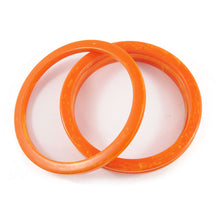 Load image into Gallery viewer, Sliced Bakelite Spacer Bangles c.1950&#39;s - Marbled Apricot