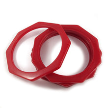 Load image into Gallery viewer, Vintage Bakelite Octagon Spacer Bangles c.1950&#39;s - Cherry Red