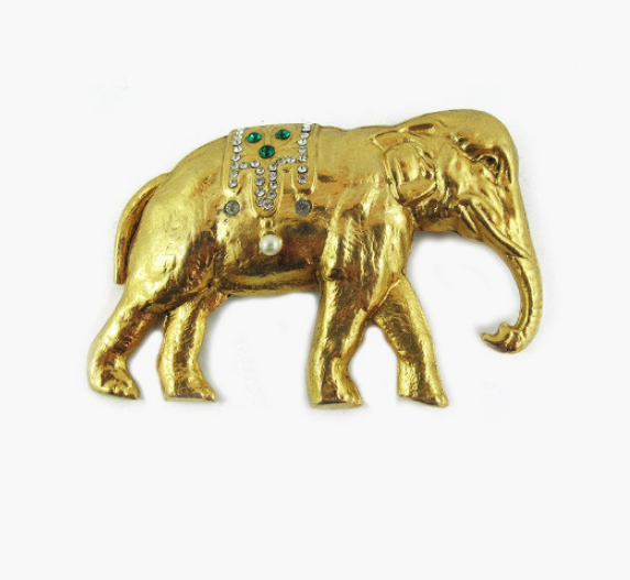 Vintage Signed 'Sonia Rykiel' Elephant Brooch c. 1970