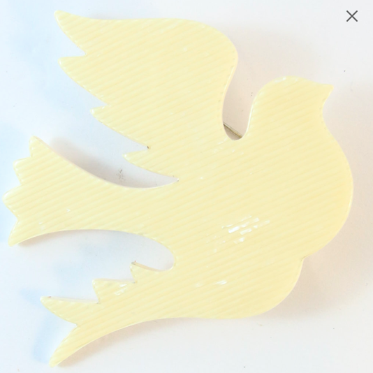 Lea Stein Small Dove Brooch Pin - Creme