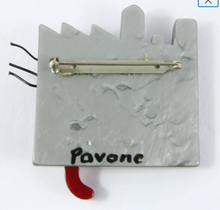 Load image into Gallery viewer, Signed Marie Christine Pavone Cat brooch