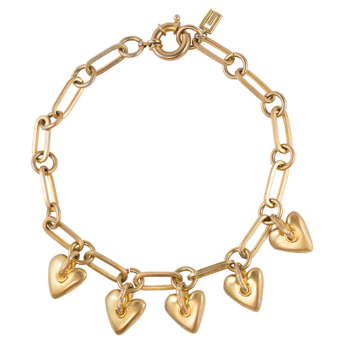 Givenchy Signed Vintage Modernist Love Heart Charm Collar Necklace c. 1980