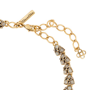 Vintage Oscar de la Renta vintage gold-tone multi flower statement necklace c. 1970