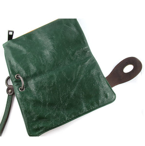 Pre Owned Jamin Puech (France) Green Leather 60's Inspired Clutch