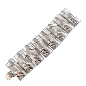 Chunky Silver Tone Link Bracelet - Harlequin Market