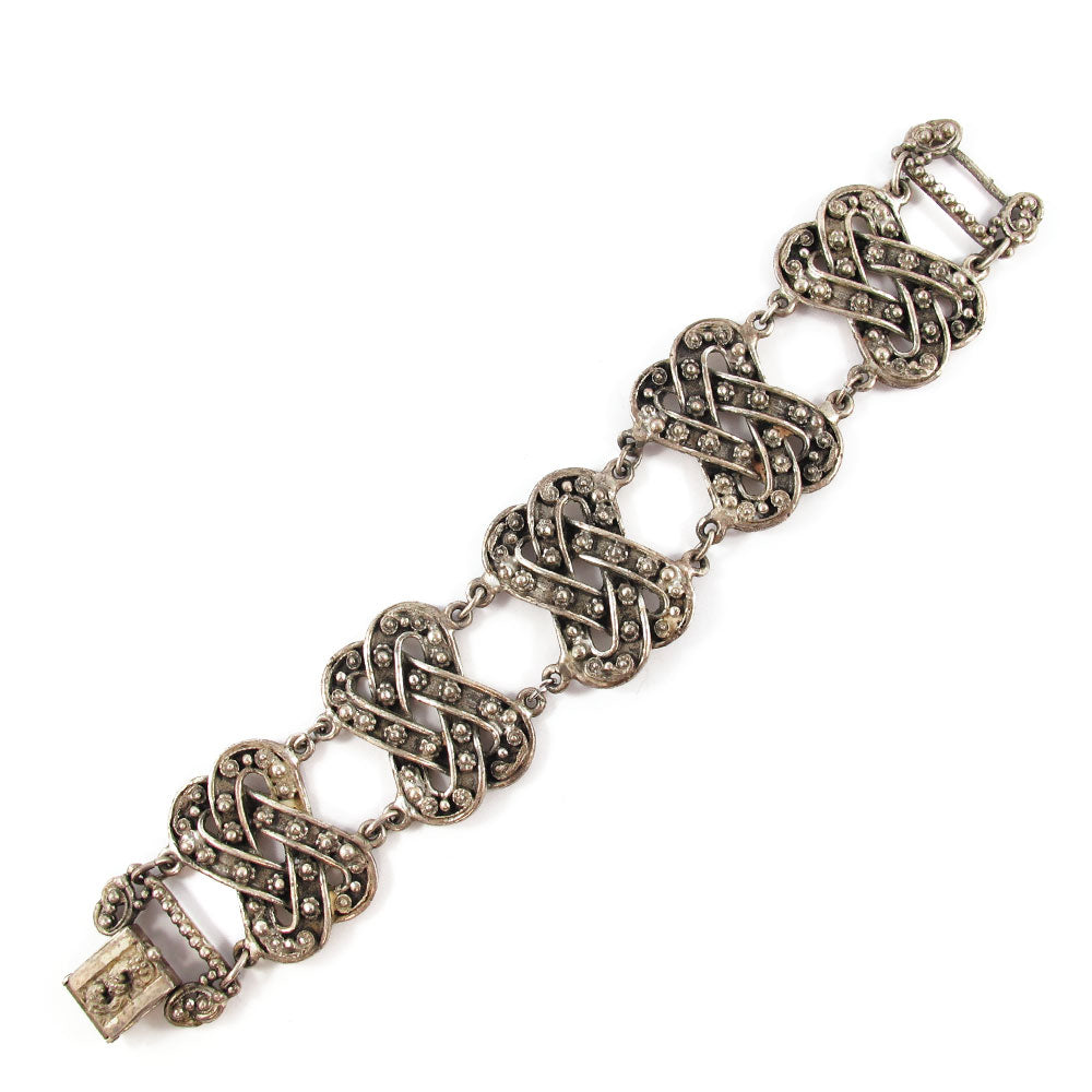 Signed 'Etrusceana' Silver Tone Bracelet