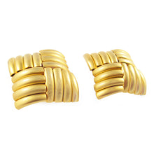 Load image into Gallery viewer, Vintage Square Style Chunky Earrings c.1980&#39;s- (Clip-On Earrings)