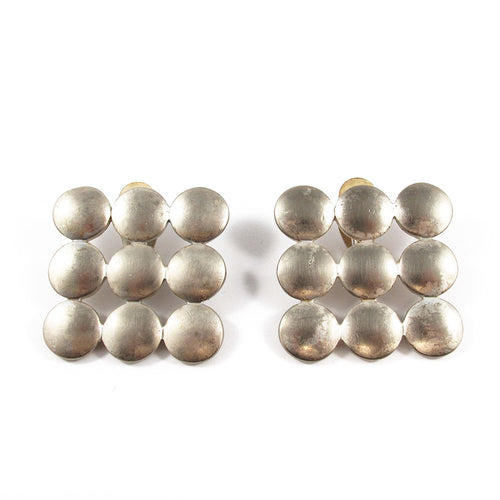 Vintage silver tone metal earrings