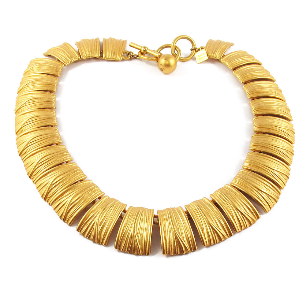 Vintage Signed Anne Klein Textured Matte Finnish Necklace c. 1960's