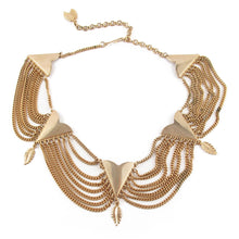 Load image into Gallery viewer, USA vintage gold plated leaf detail neckpiece