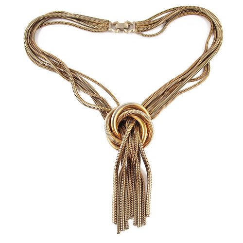 Vintage multi chain knot necklace c. 1960's