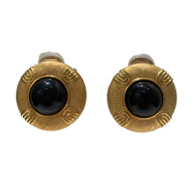 Load image into Gallery viewer, Vintage Lanvin Black &amp; Gold Earrings (clip-on)