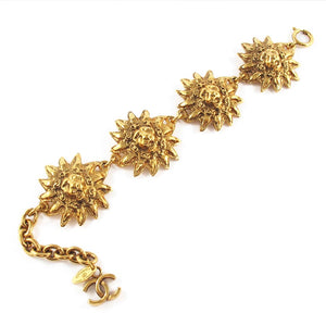 Vintage Signed Chanel Lion Head Medallion Bracelet c. 1980's