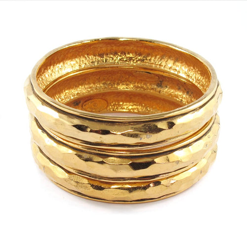 Signed Chanel gold tone bangle set c. 1980's