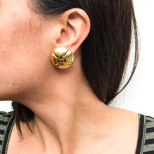 Load image into Gallery viewer, Chanel Vintage CC Four Petal Polished Gold Tone Earrings c. 1980s (Clip-on) - Harlequin Market