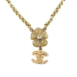 Vintage Chanel Gripoix Flower Pendant Necklace c. 1990