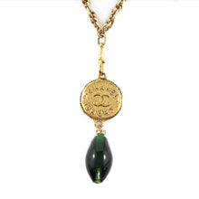 Load image into Gallery viewer, Vintage Signed Chanel Gripox and Gold Tone Chain Pendant Necklace c. 1970&#39;s