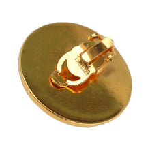 Load image into Gallery viewer, Vintage Chanel Signed Lucky Four Leaf Clover Round Gold Tone Earrings c. 1980s (Clip-on)