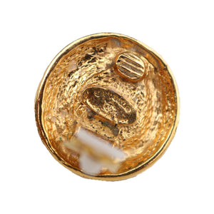 Chanel Vintage Lion Beaten Gold Tone Earrings c. 1980s (Clip-on) - Harlequin Market