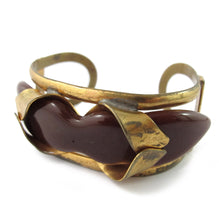 Load image into Gallery viewer, French Vintage Bakelite &amp; Metal Cut Out Cuff c. 1930&#39;s