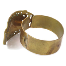 Load image into Gallery viewer, French Vintage Brass &amp; Enamel Clamper Bangle With Image Depicting Lions c. 1930&#39;s