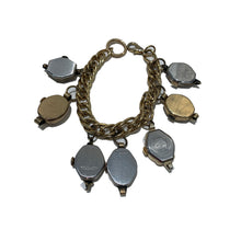 Load image into Gallery viewer, Vintage Clock Face Gold Toned Charm Bracelet