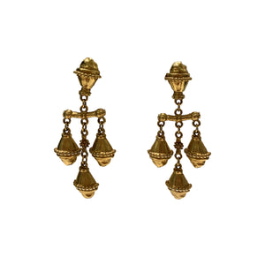 Vintage Kenneth Jay Lane Gold Chandelier Earrings (clip-on)