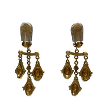 Load image into Gallery viewer, Vintage Kenneth Jay Lane Gold Chandelier Earrings (clip-on)