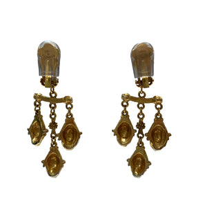 Vintage Kenneth Jay Lane Gold Chandelier Earrings (clip-on)